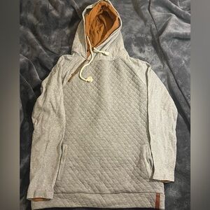 Ampersand Ave Diamond Quilted DoubleHood Sweatshirt - XXL Gray Hoodie Thumbholes